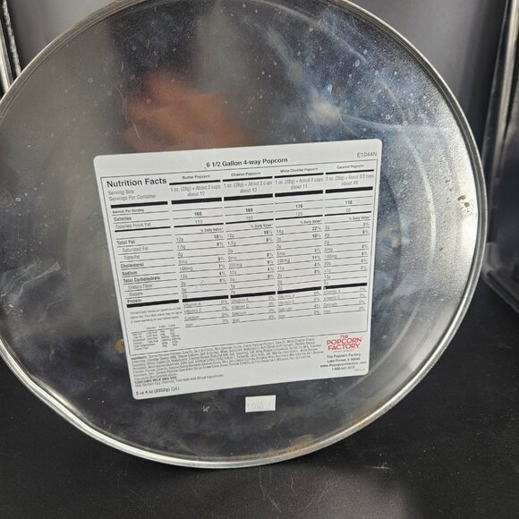 Skull Crossbones Popcorn Tin Metal Bucket 6.5 Gallon Black Halloween Decor Goth - Picture 6 of 10